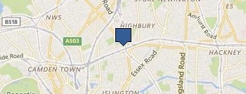 Cleaners in Islington location map