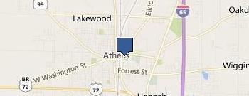Athens-Limestone Visitors Center location map