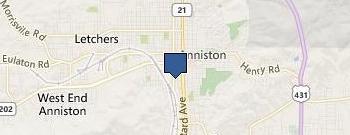 Arc-Calhoun Cleburne Counties location map