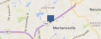 Atlanta's Reliable Roofing location map
