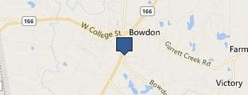 Bowden Public Works Building location map