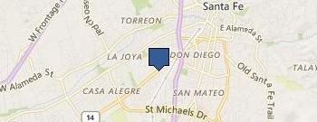 Bikram Yoga Sante Fe location map