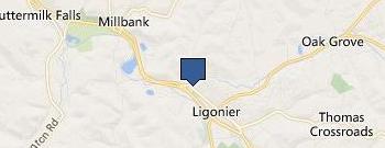 Ligonier Distributing CO location map