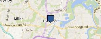 LJ Hooker Liverpool location map