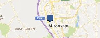 Commercial electrician Stevenage location map