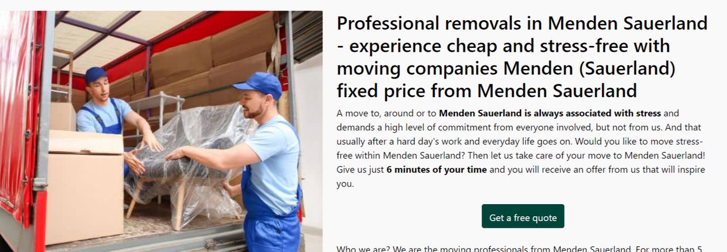 Umzugsunternehmen Menden (Sauerland) Festpreis cover photo