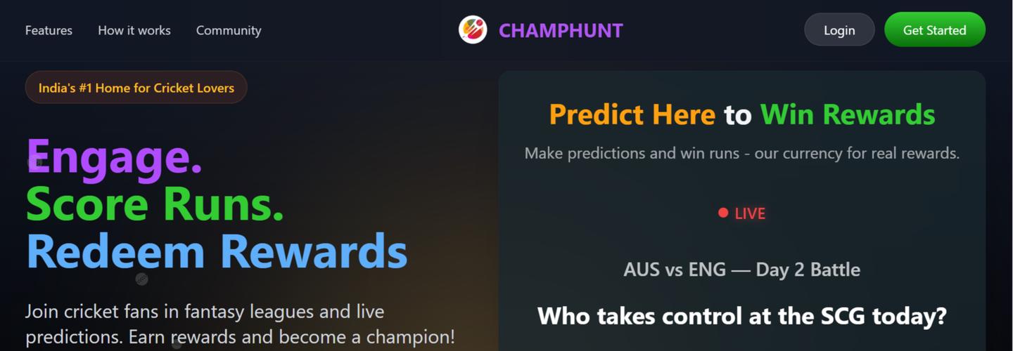 ChampHunt - Best Cricket Prediction App cover photo